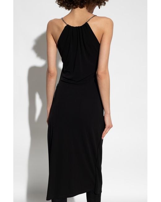 Givenchy Black Ruffle Halter-Neck Dress