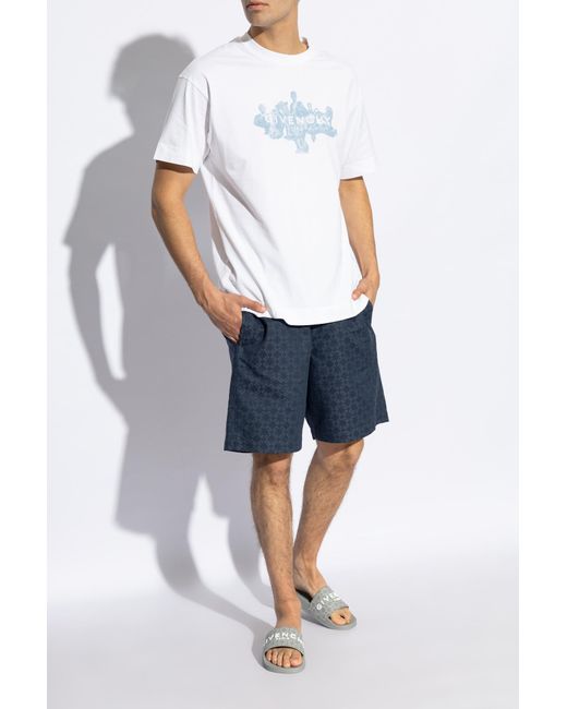 Givenchy White Logo Patch Monogrammed Sandals for men
