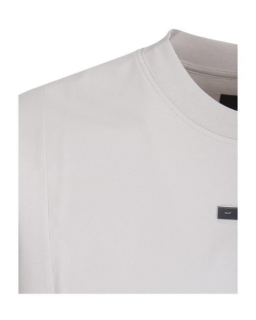 HELIOT EMIL White Crew Neck Short-Sleeved T-Shirt for men