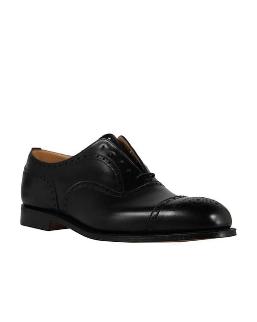 Church's Black Diplomat Cap-Toe Oxford Shoes for men