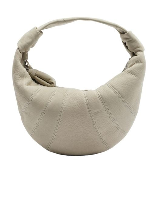 Lemaire Gray Fortune Croissant Mini Leather Shoulder Bag