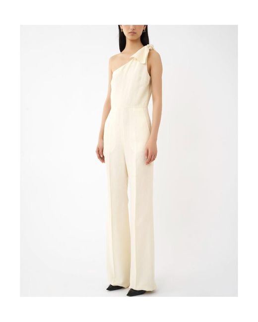 Chloé White Chloé One-Shoulder Jumpsuit