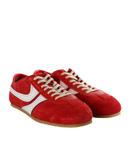 Dries Van Noten Red Low-Top Sneakers