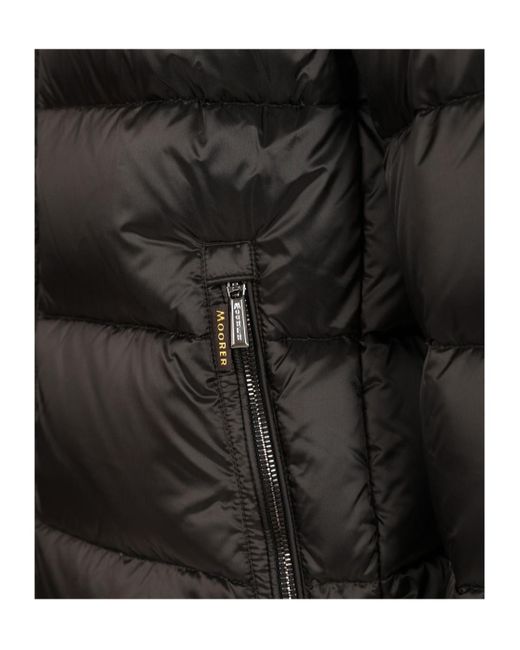 Moorer Black Hooded Quilted Jacket for men