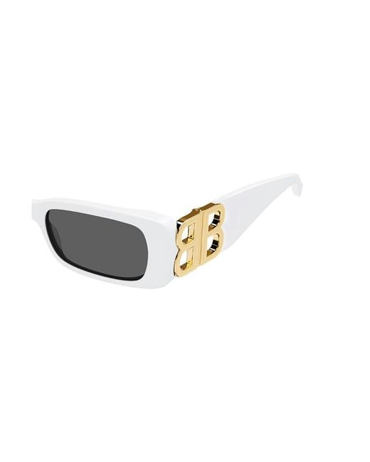 Balenciaga White Eyewear Dynasty Rectangular-Frame Sunglasses