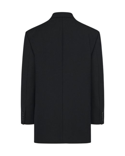The Row Black Double-Breasted Wool Coat