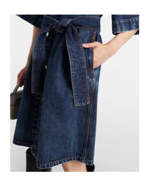 Stella McCartney Blue Corduroy-Trimmed Denim Minidress