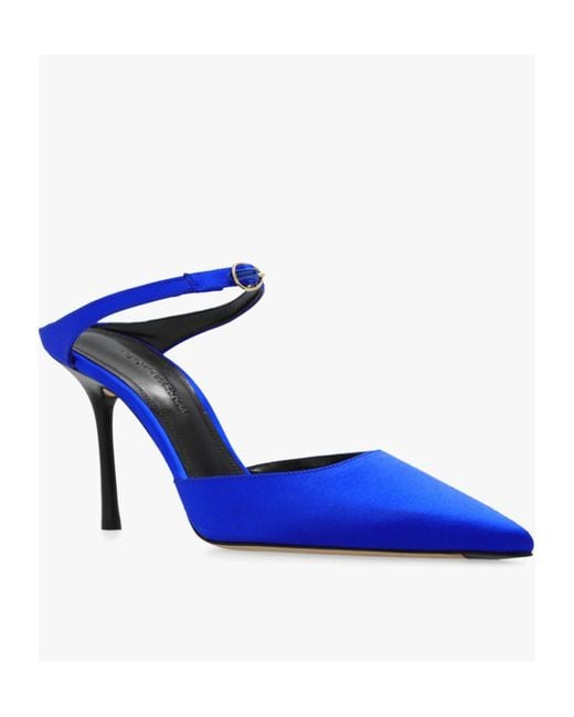 Victoria Beckham Blue Jordy 90Mm Satin Mules