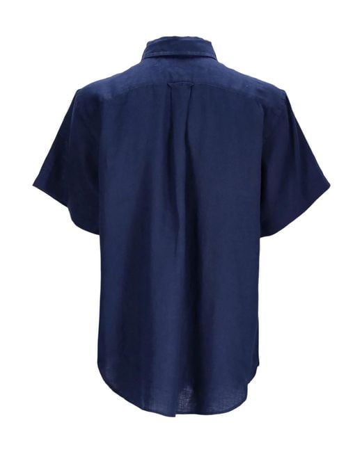 Ralph Lauren Blue Logo-Embroidered Shirt