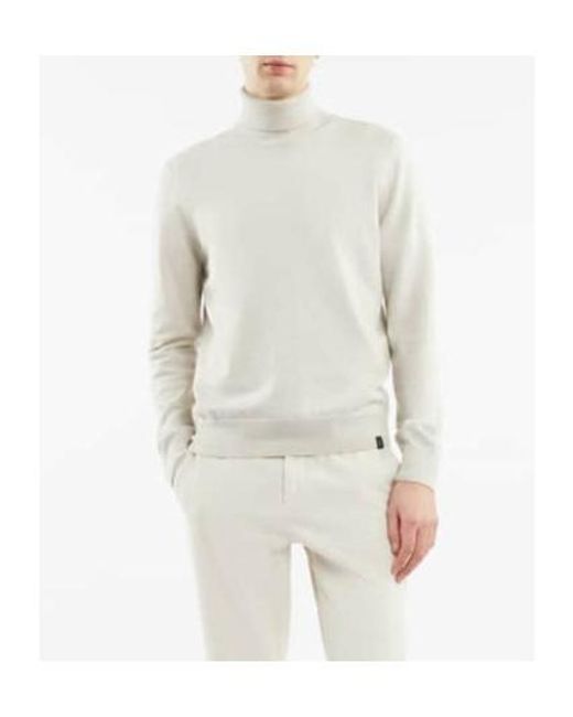 Fay White Wool Turtleneck Sweater for men