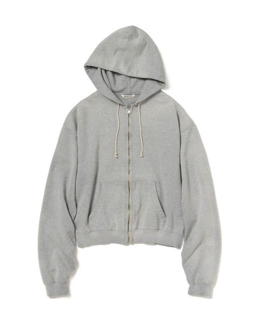 AURALEE Product Dyed Pima Light Sweat Zip Parka in Gray for Men | Lyst