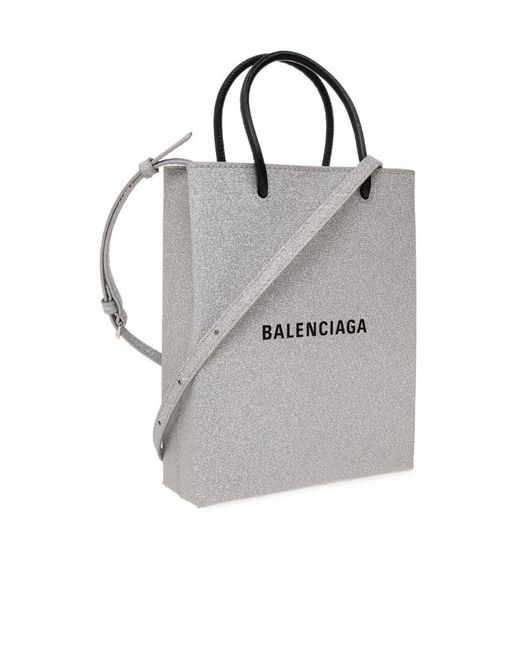 Balenciaga Gray Blondie Glitter-Embellished Shoulder Bag