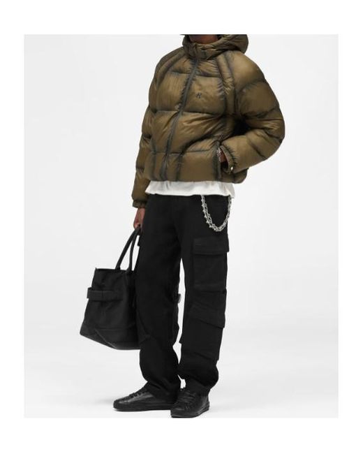 Represent Green Translucent Hooded Puffer for men