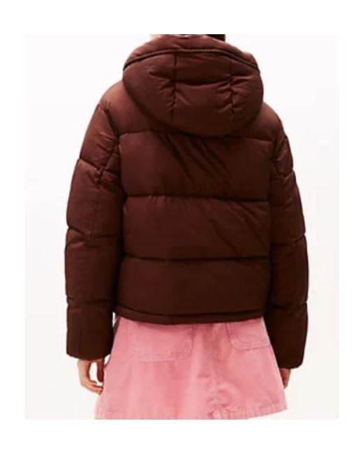 Tommy Hilfiger Red Long-Sleeved Hooded Cotton Jacket