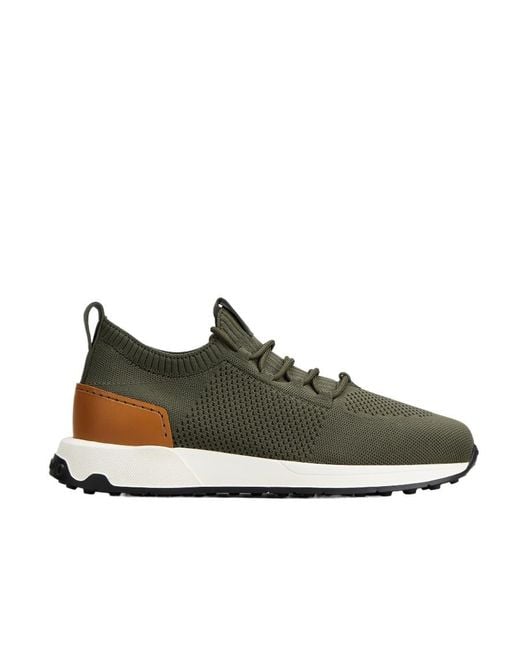 Tod's Green Mesh Running Lace-Up Sneakers for men
