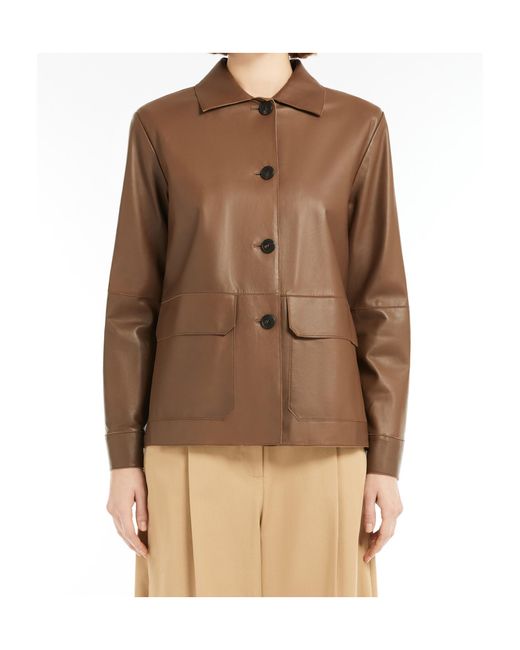 Weekend by Maxmara Brown Button-Up Long-Sleeved Jacket