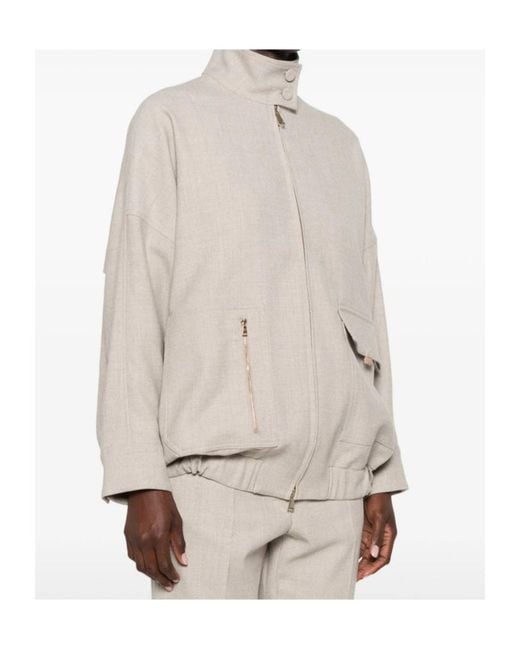 Fabiana Filippi Natural Zipper Casual Jacket
