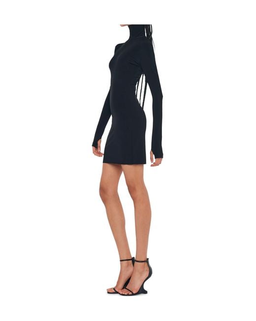 Norma Kamali Black Turtleneck Pickleball Dress