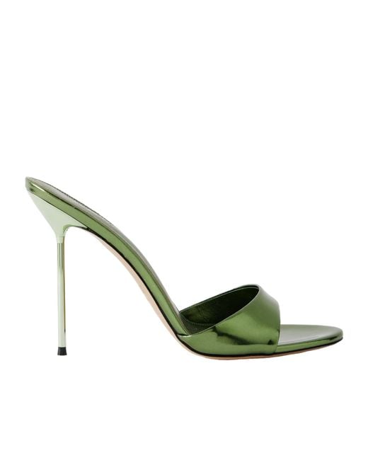 Paris Texas Green Patent-Leather Mules