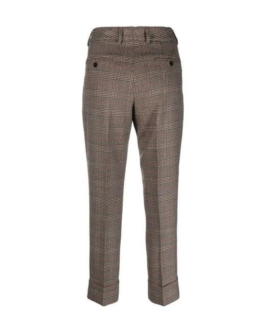 Incotex Gray Plaid-Check Tailored Trousers
