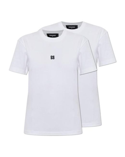 DSquared² White Two-Pack Of Crew Neck Short-Sleeved T-Shirts
