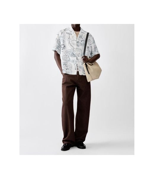 Jacquemus White Printed Short-Sleeve Shirt for men