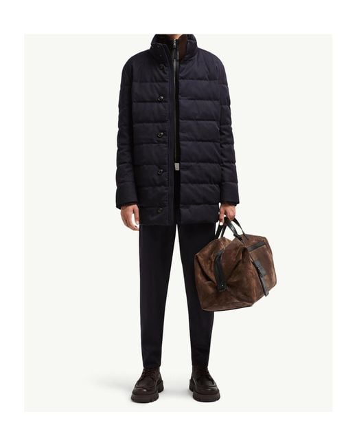 Moncler Blue Vallonpierre Hooded Long Padded Jacket for men