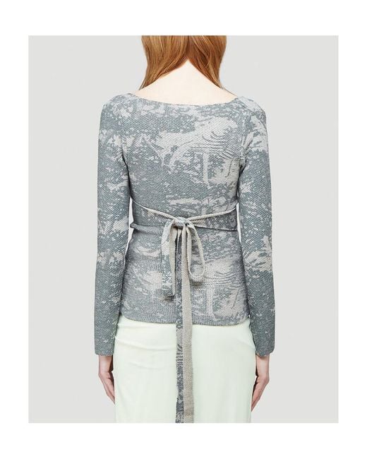 Eckhaus Latta Blue V-Neck Knitted Pullover