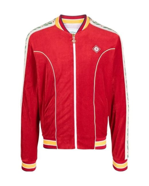 Casablanca Red Velour Tracksuit Jacket for men