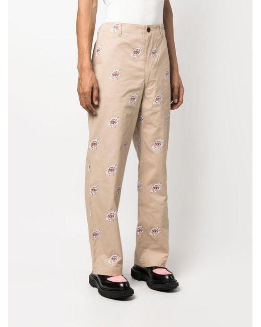 Junya Watanabe Natural Graphic Print Trousers for men