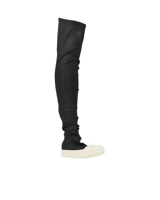 Rick Owens Black Cowboy Over-The-Knee Boots