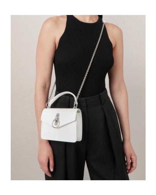 Mulberry White Chain Linked Small Top Handle Bag
