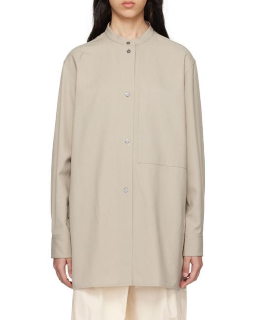 Studio Nicholson Natural Kavali Long-Sleeve Shirt