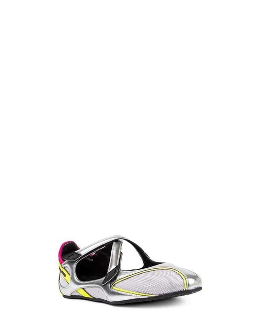 The Attico Green Floor 01 Holographic Ballet Flats