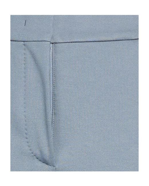 Max Mara Blue Solid Stretch Fitted Trousers