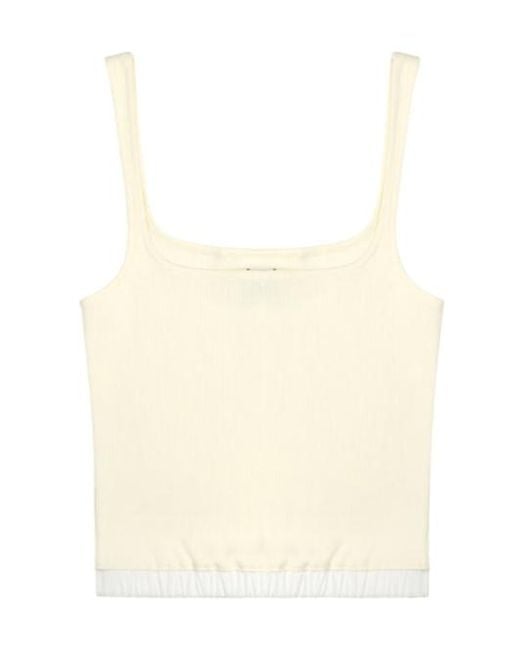 Entire studios Natural Cropped Ribbed Tank Top