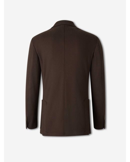 Canali Black Double-Breasted Virgin Wool Jacket for men