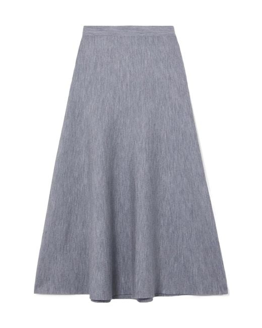 Gabriela Hearst Gray Freddie Wool, Cashmere And Silk-Blend Midi Skirt