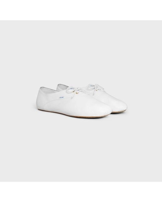 Céline White Ballet Lace-Up Shoe