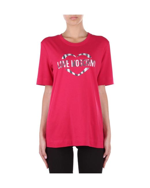 Moschino Pink Logo-Print Short-Sleeve T-Shirt