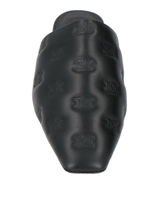 Max Mara Black Solid Color Mules