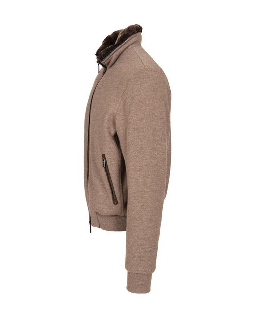 Moorer Brown Bellati-Mrw Bomber Jacket for men