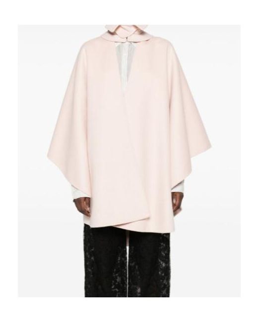 Ermanno Scervino White Hooded Cape Coat