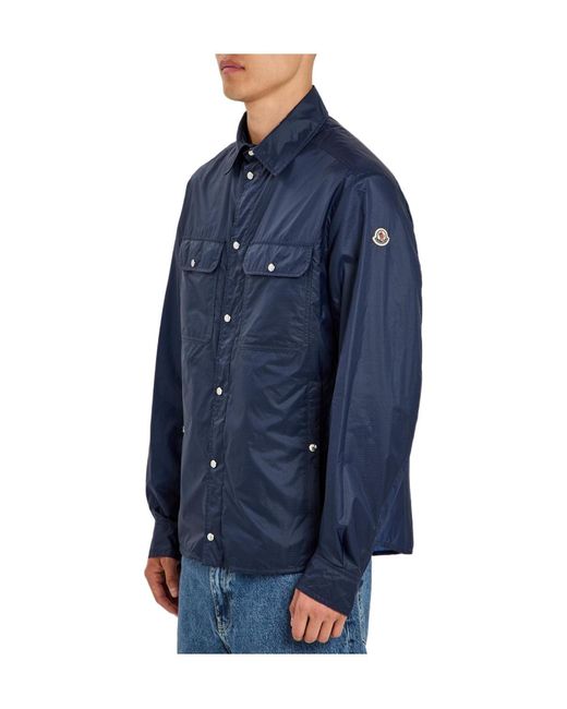 Moncler Blue Casual Shirt Jacket for men