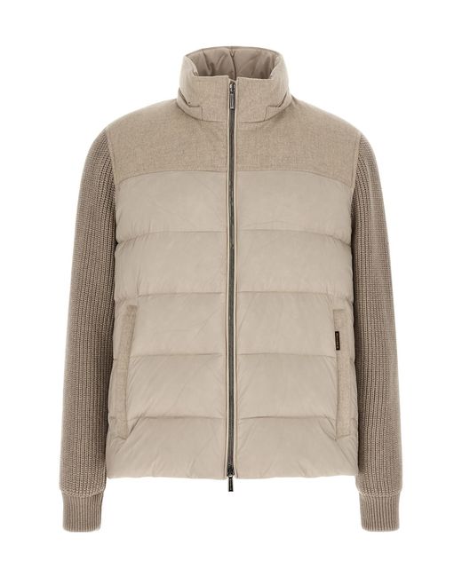 Moorer Natural Zippered Down Jacket for men