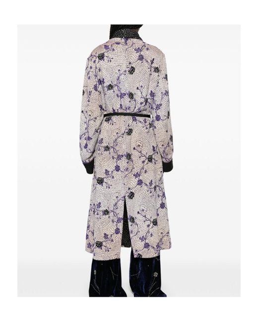 Forte_forte Gray Floral-Print Belted Coat
