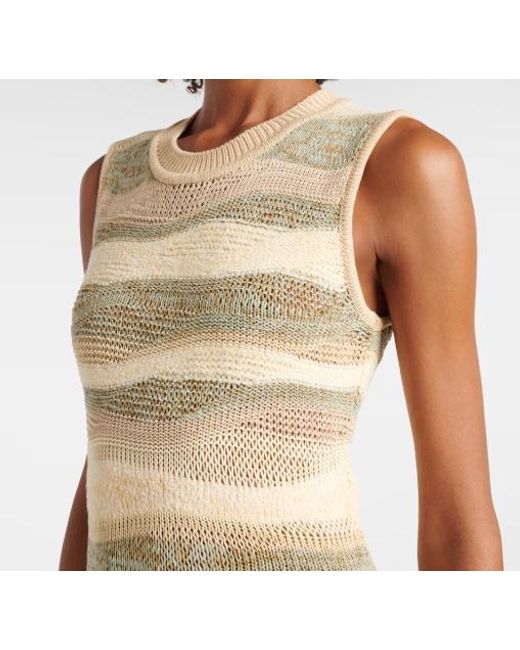 Ulla Johnson Natural Striped Mid-Length Dress