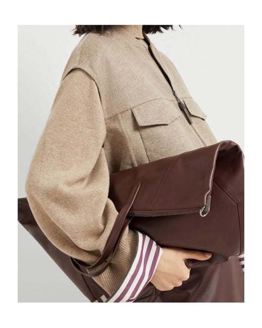 Brunello Cucinelli Brown Large Duo Shopper Bag