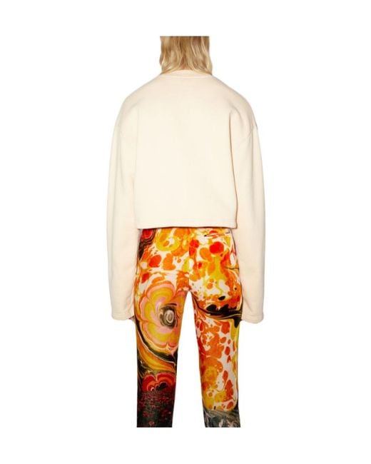 Acne Natural Logo-Print Sweatshirt