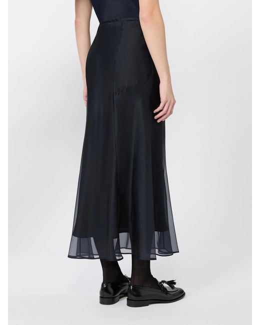 Max Mara Black Eastrale Sheer Silk Skirt